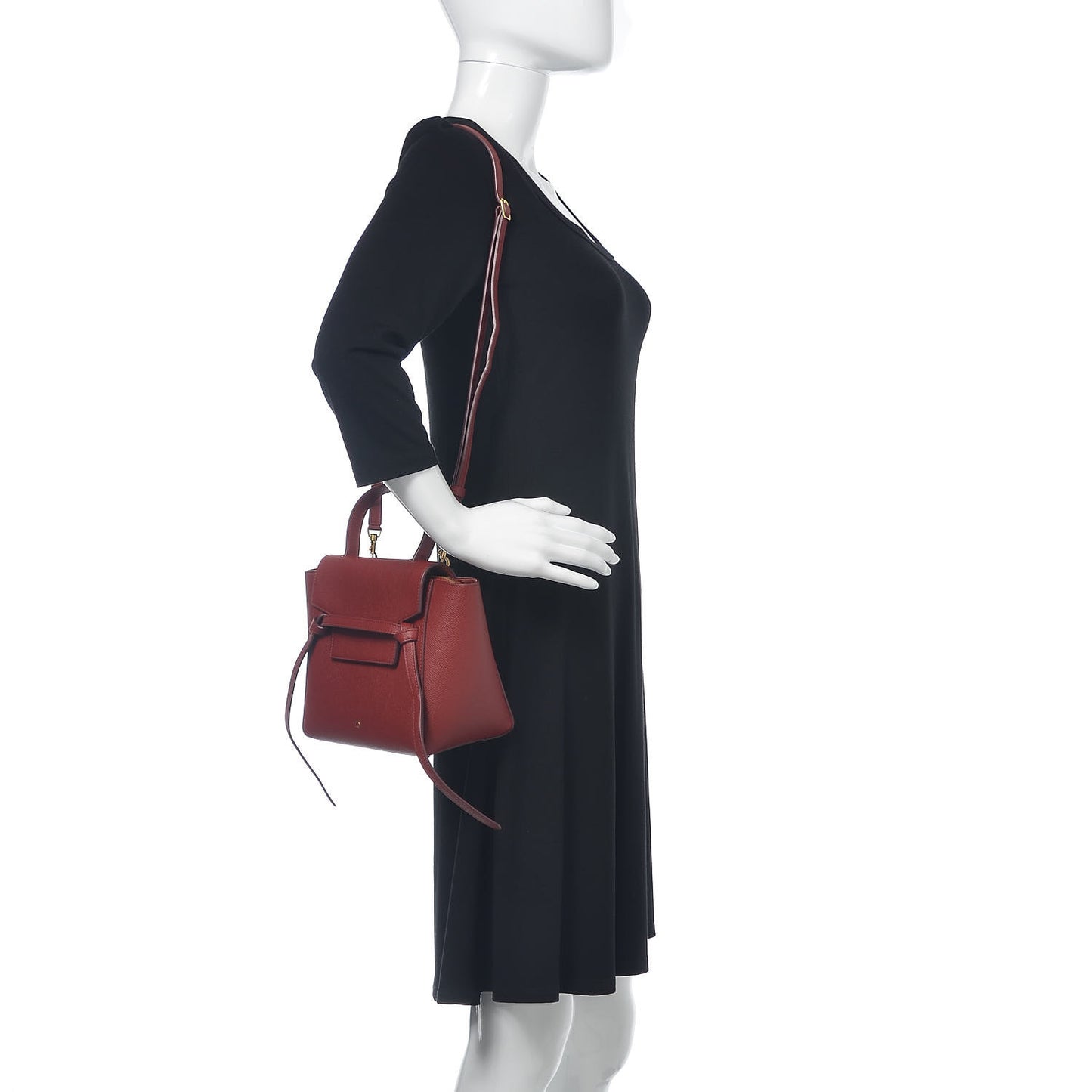 Grained Calfskin Nano Belt Bag Ruby