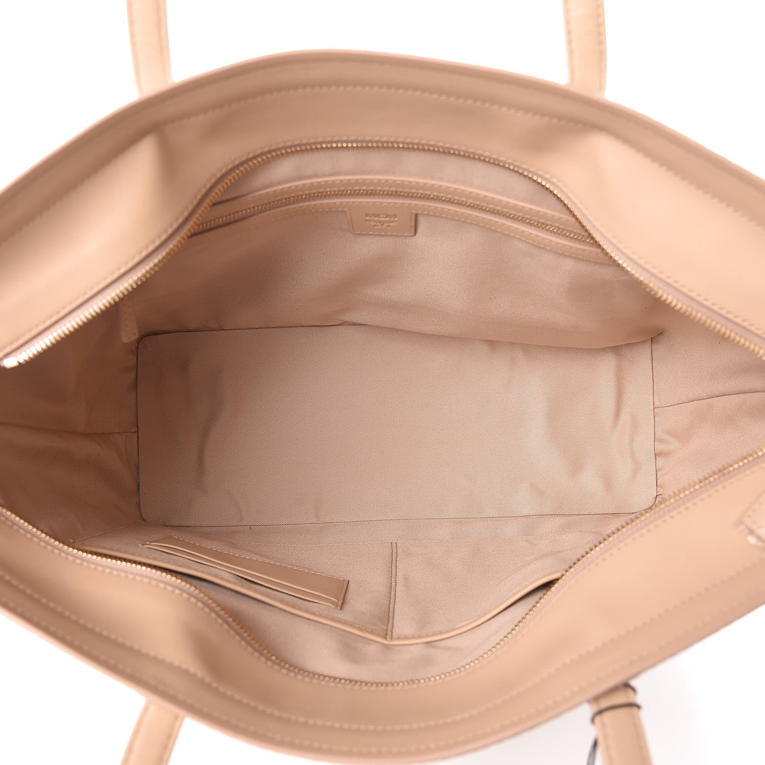 MCM Visetos Striped Medium Anya Shopper Tote White Beige 5 of 10