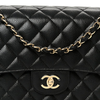 Chanel Caviar Quilted Jumbo Double Flap Black 9 of 12