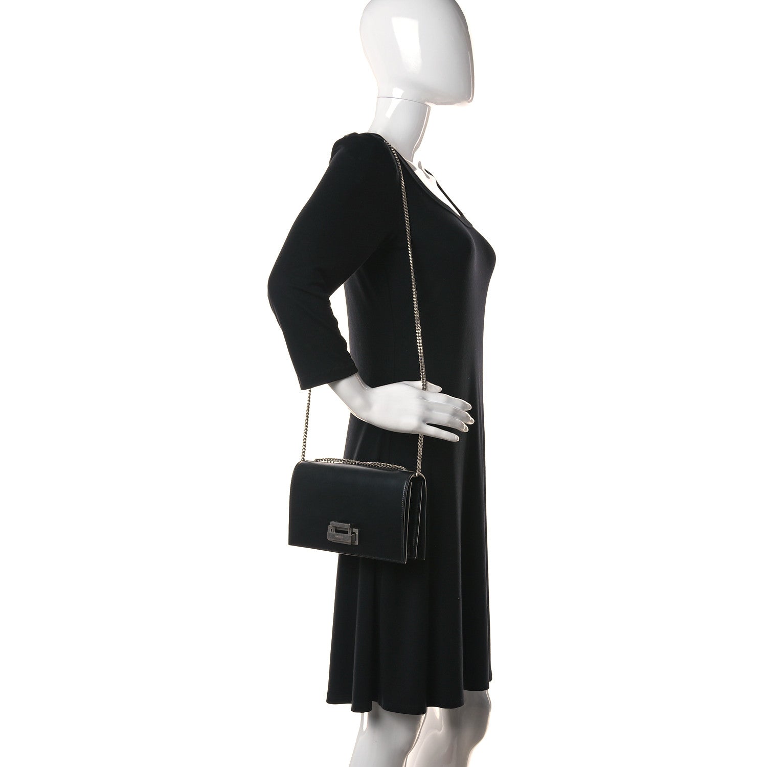 Saint Laurent Calfskin Metropolis Chain Shoulder Bag Black 2 of 10