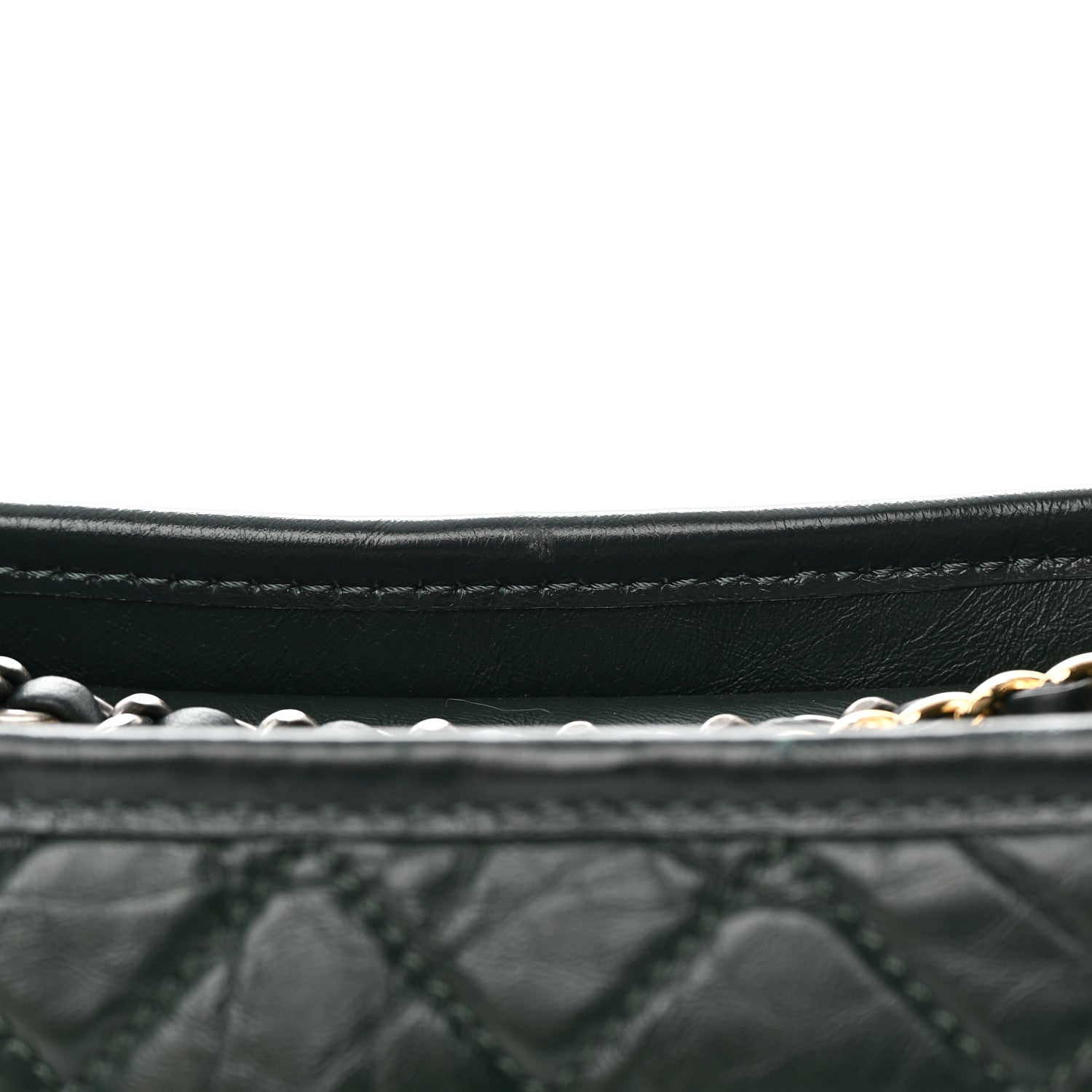 Chanel Aged Calfskin Quilted Small Gabrielle Hobo Dark Green 14 of 14
