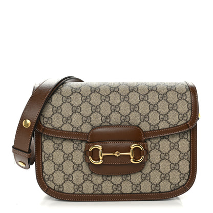 Gucci GG Supreme Monogram Horsebit 1955 Shoulder Bag Beige Brown Sugar 1 of 10
