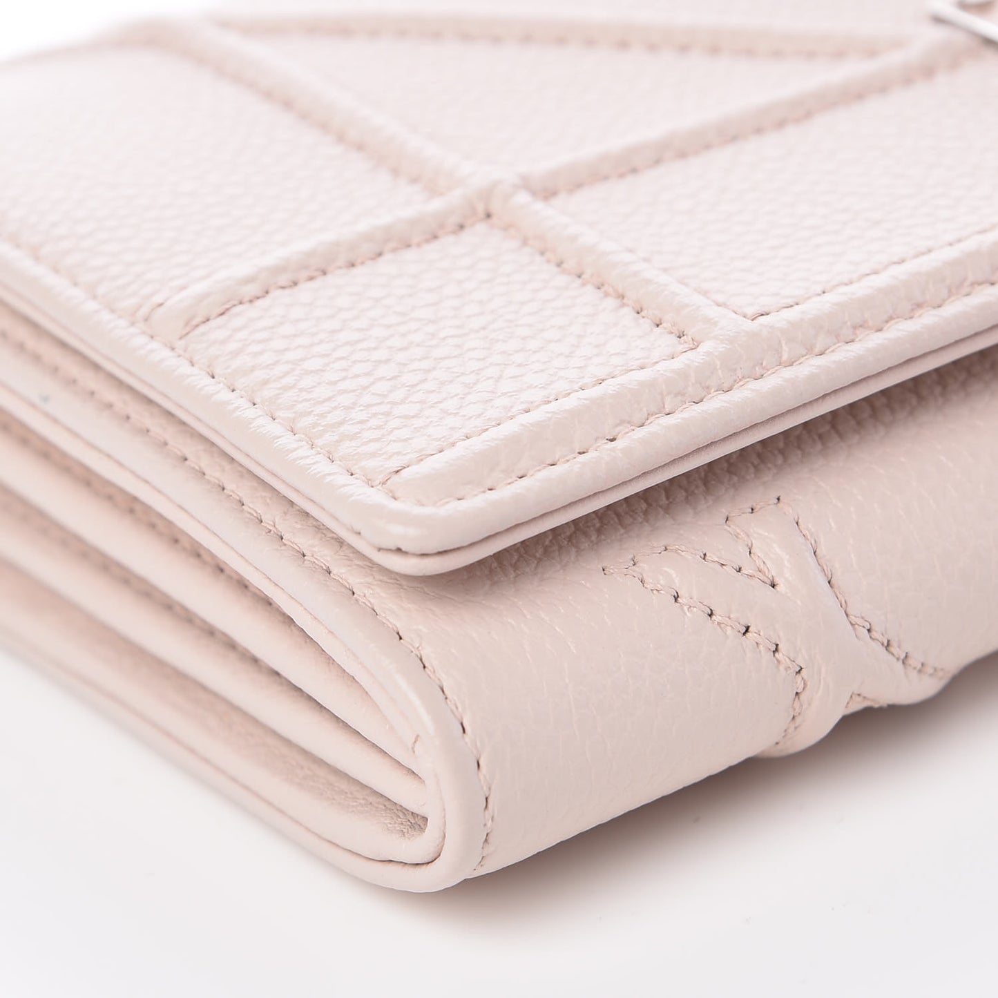 Grained Calfskin Diorama Croisiere Chain Wallet Rose Poudre