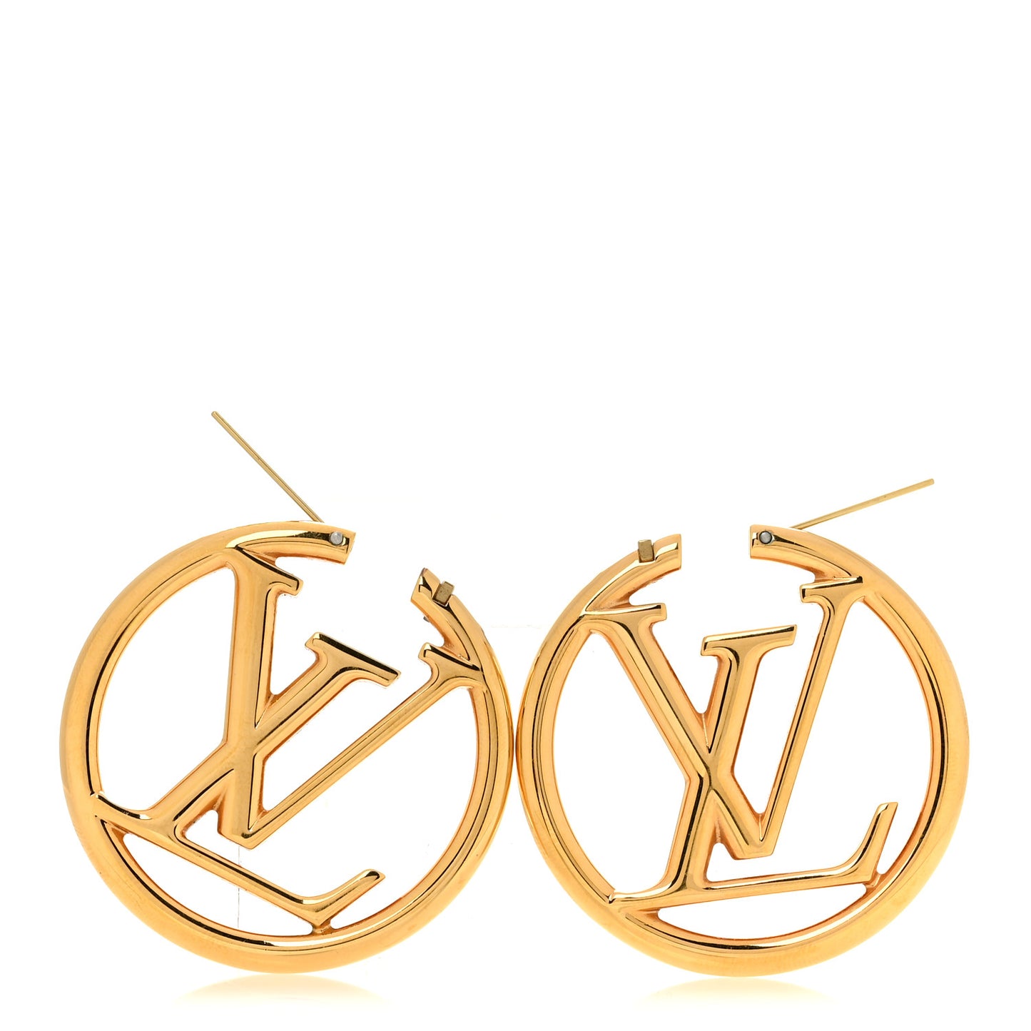 Metal Louise Hoop Earrings Gold