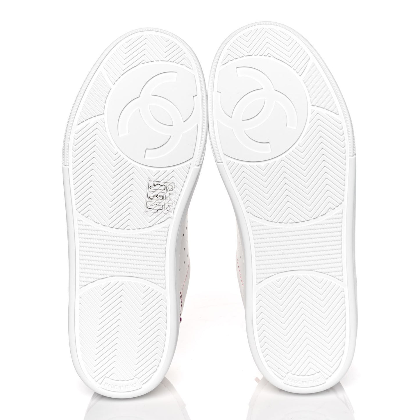 Calfskin Womens Logo Sneakers 36 White Pink