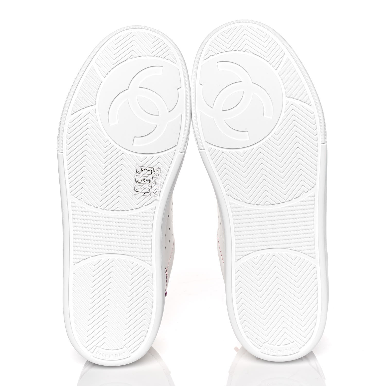 Chanel Calfskin Womens Logo Sneakers 36 White Pink 6 of 10