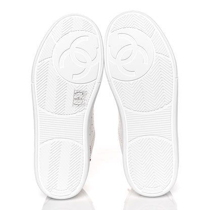 Chanel Calfskin Womens Logo Sneakers 36 White Pink 6 of 10