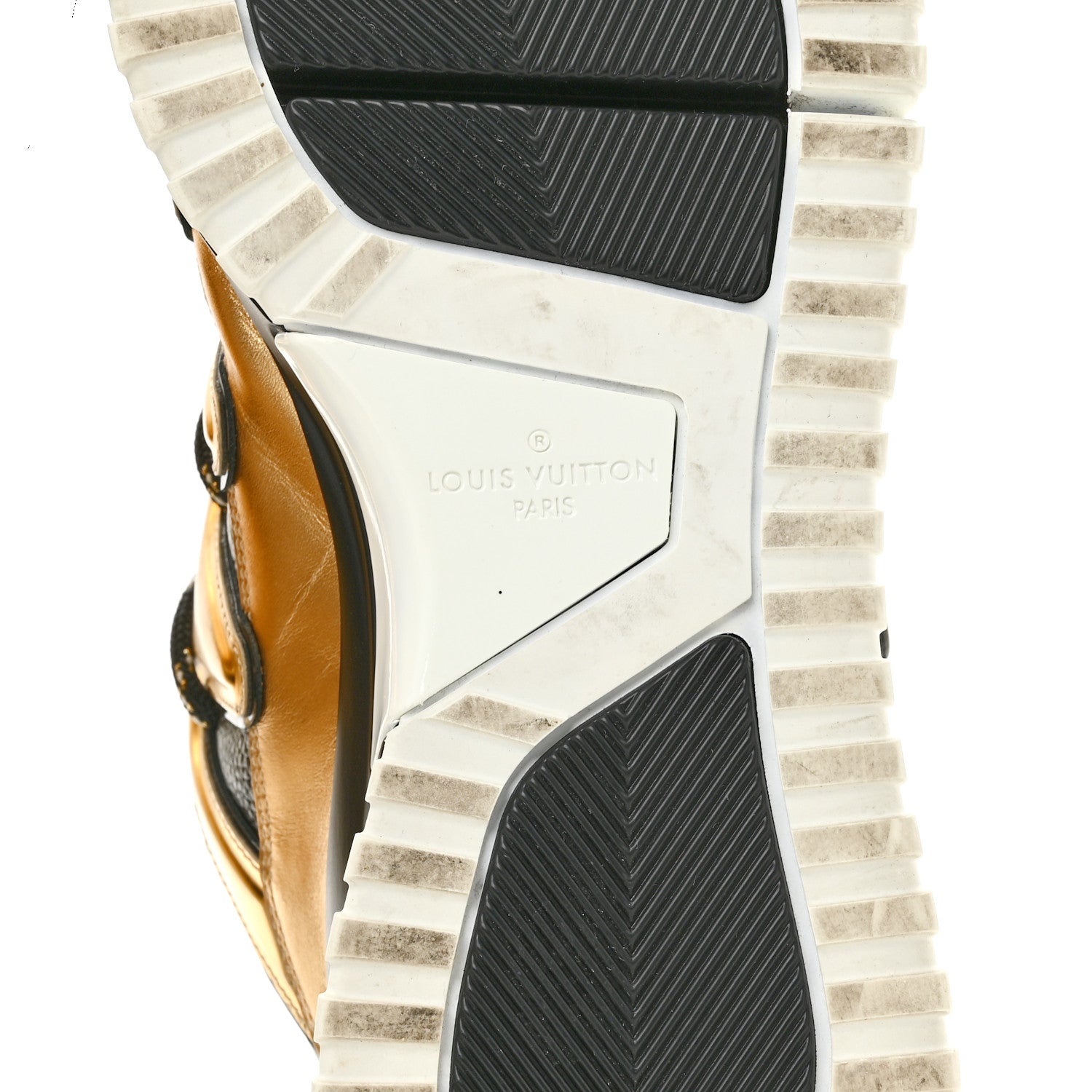 Louis Vuitton Calfskin Mens Zig Zag Sneakers 8 Black Gold 8 of 9