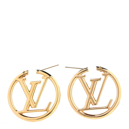 Louis Vuitton Metal Louise Hoop Earrings Gold 3 of 5