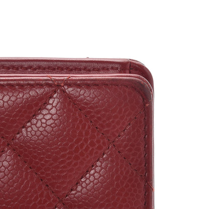 Chanel Caviar Quilted Yen Wallet Red 8 of 9
