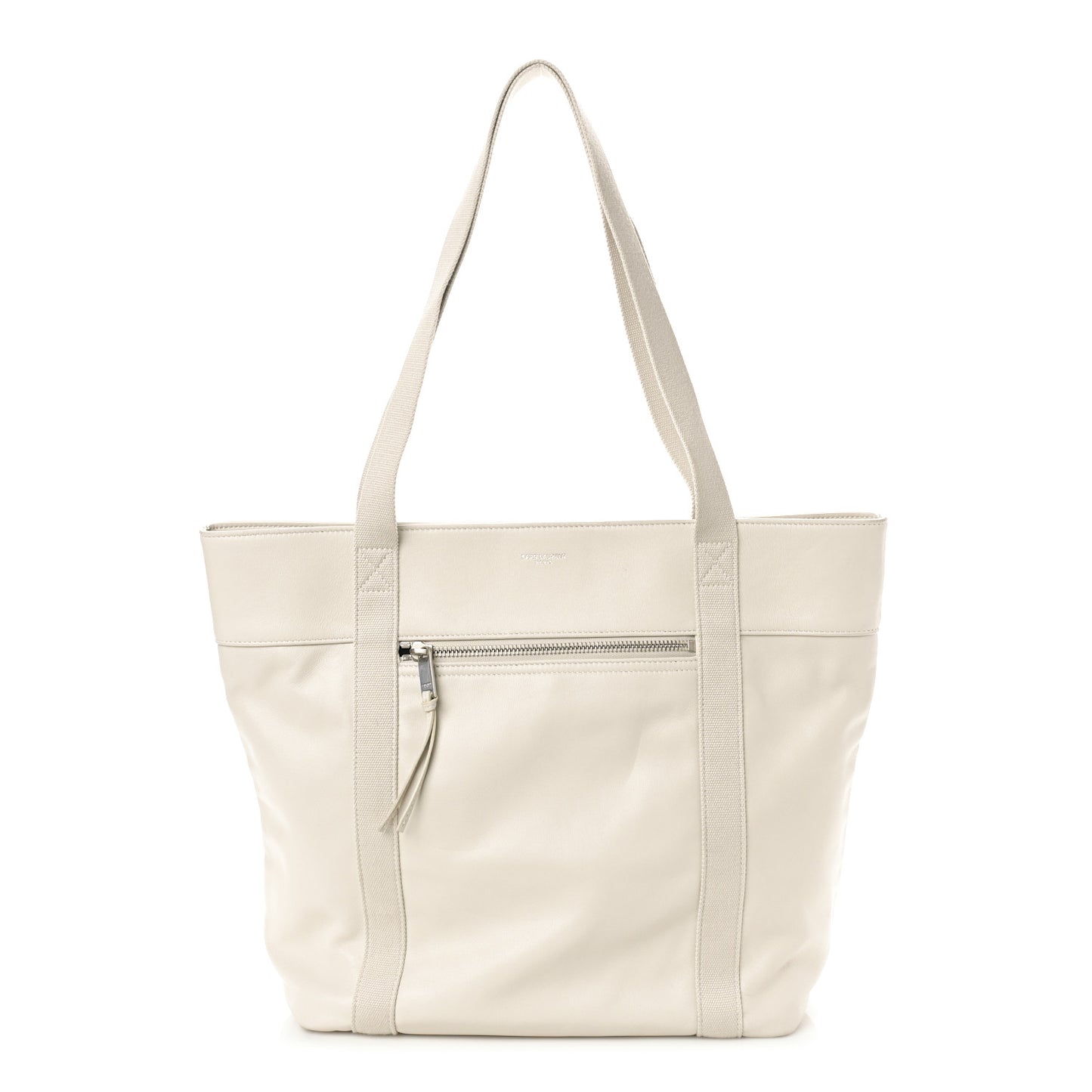Calfskin Small Daily Cabas Shopping Tote White