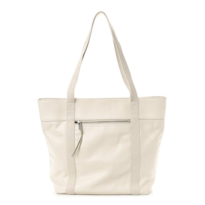 Saint Laurent Calfskin Small Daily Cabas Shopping Tote White 1 of 8