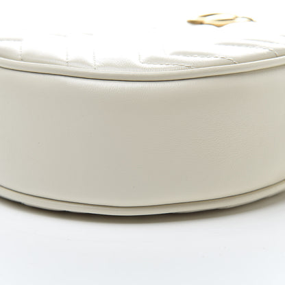 Gucci Calfskin Matelasse Mini GG Marmont Round Shoulder Bag White 10 of 10