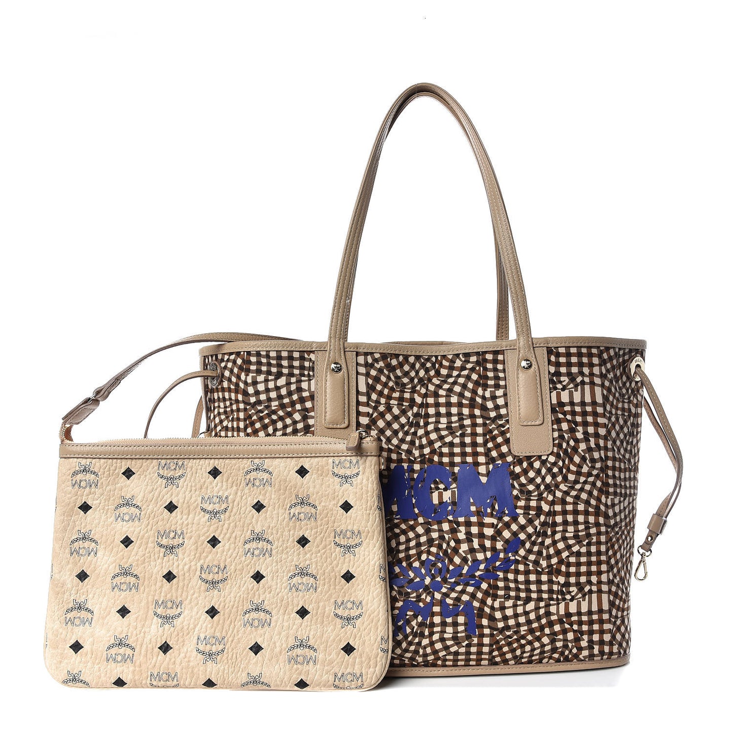 Visetos Medium Liz Reversible Shopper Tote Beige