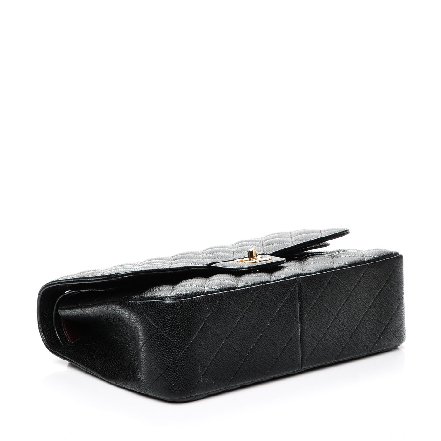 Caviar Quilted Jumbo Double Flap Black