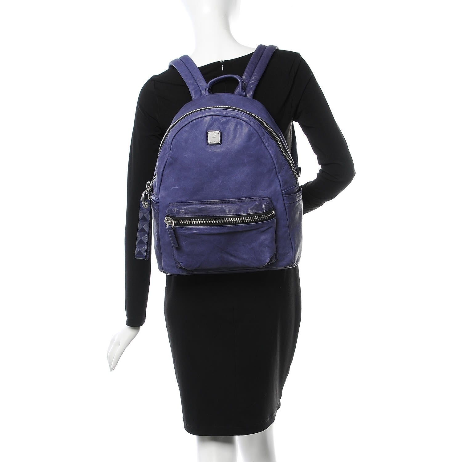 MCM Lambskin Medium Tumbler Backpack Purple 2 of 12