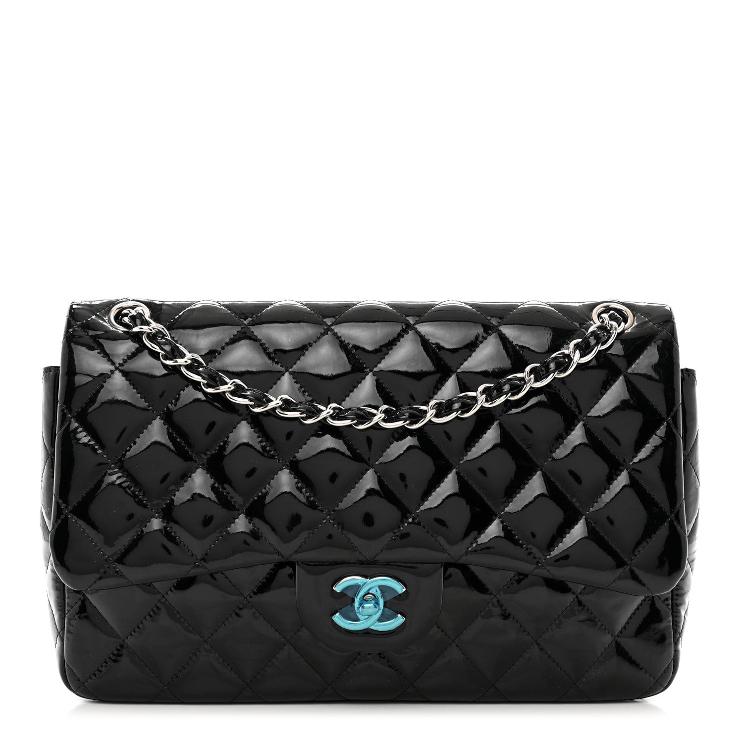 Chanel Patent Quilted Jumbo Double Flap Black 1 of 12