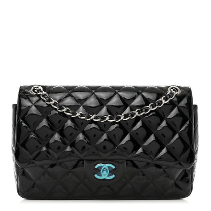 Chanel Patent Quilted Jumbo Double Flap Black 1 of 12