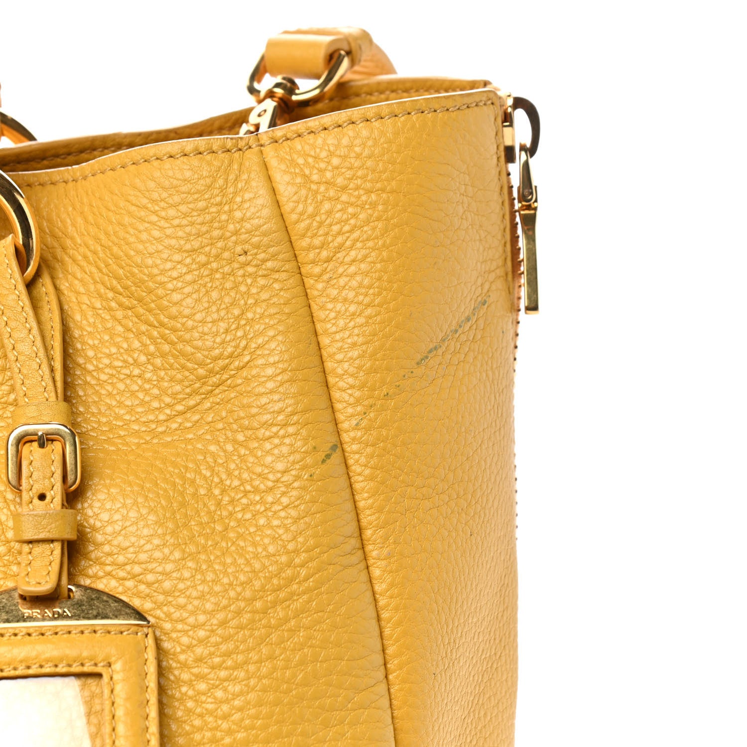 Prada Vitello Daino Side Zip Tote Mimosa 14 of 19