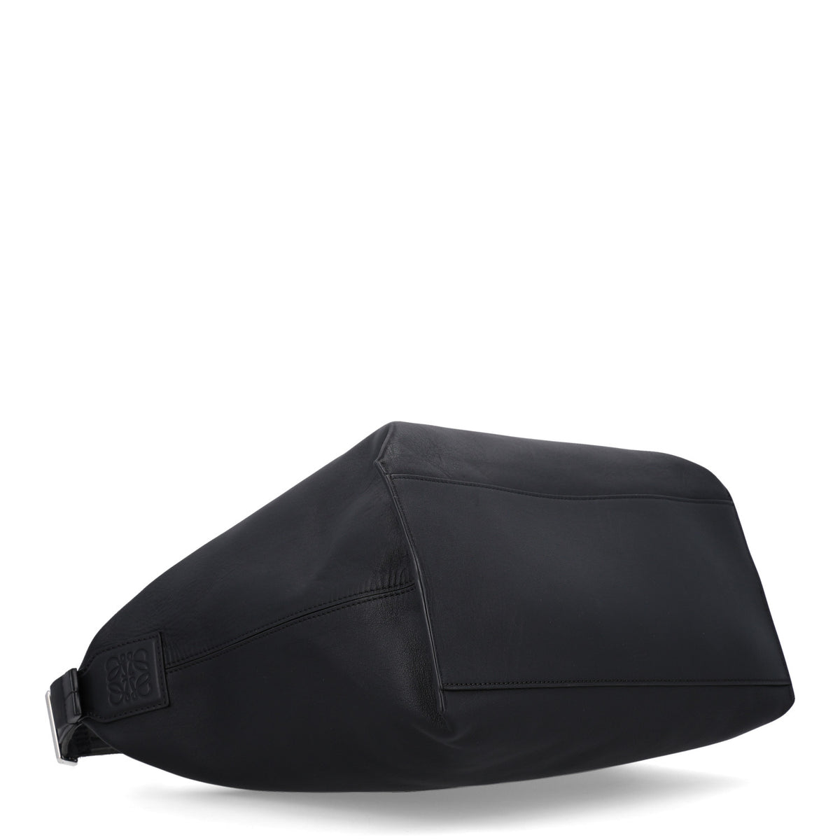 Supple Smooth Calfskin Jacquard Medium Cubi Crossbody Bag Black