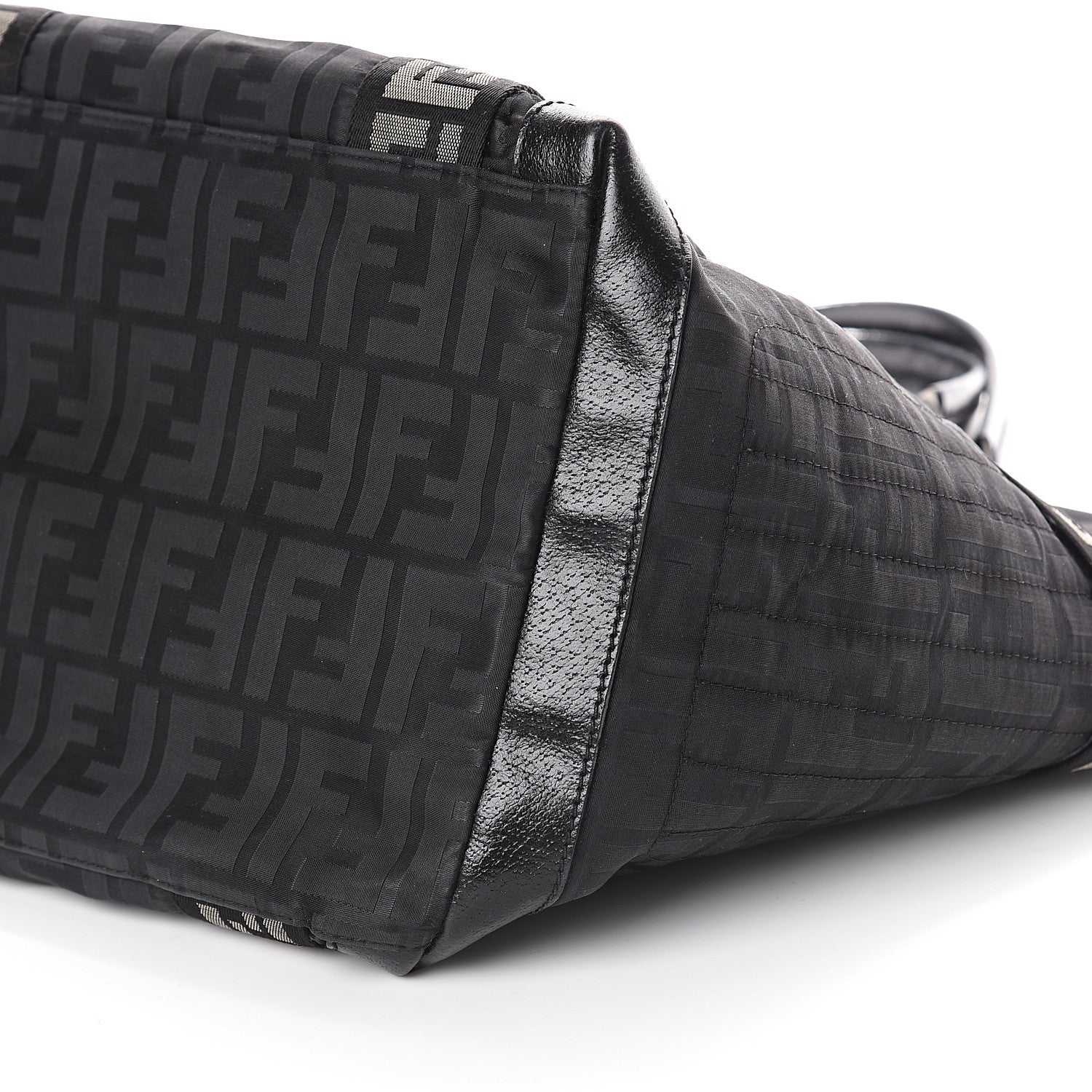 Fendi Zucca Cinghiale Large Zip Code Shopping Tote Black 10 of 10