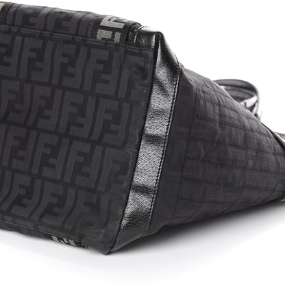 Fendi Zucca Cinghiale Large Zip Code Shopping Tote Black 10 of 10