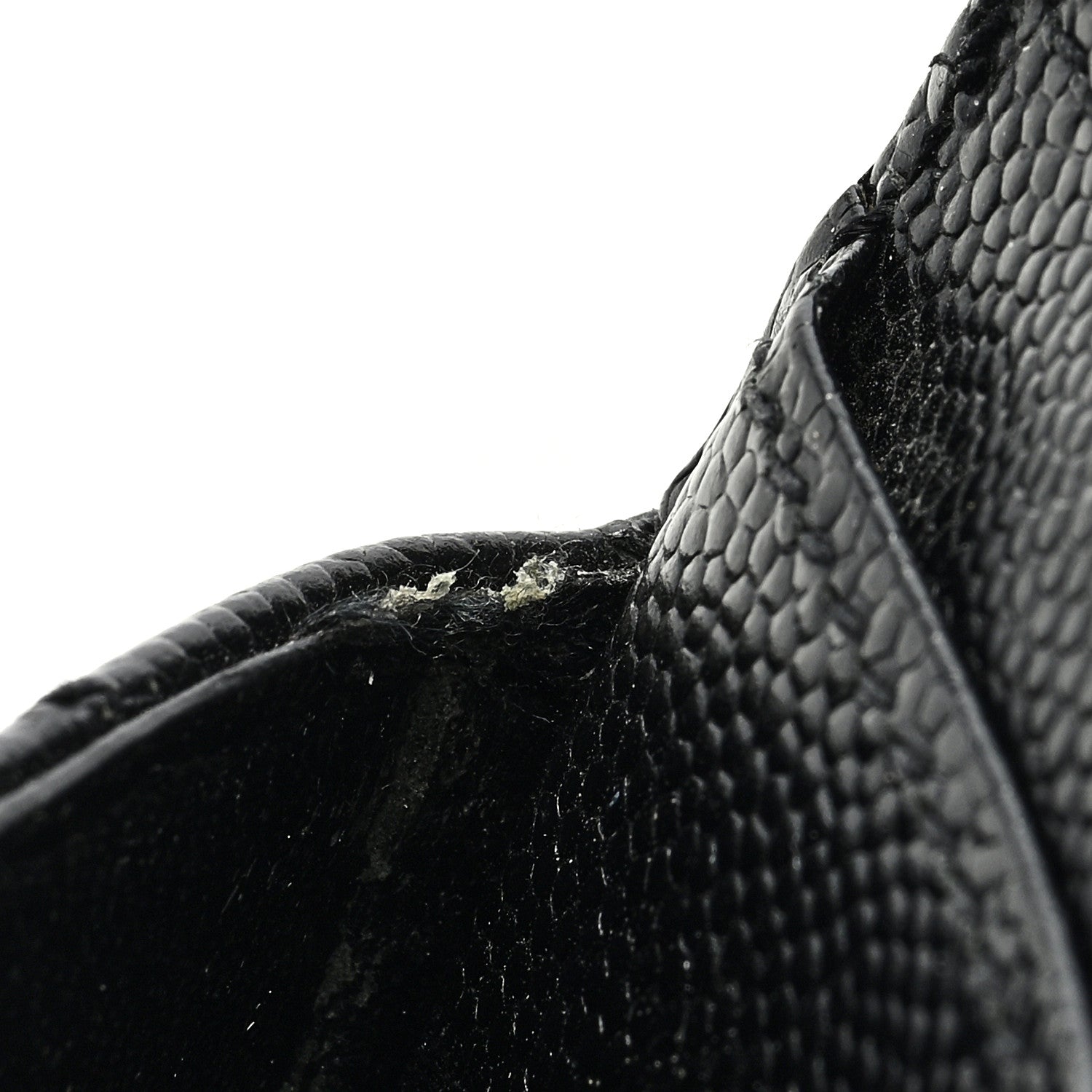 Saint Laurent Grain De Poudre Matelasse Chevron Monogram Credit Card Case Black 8 of 8