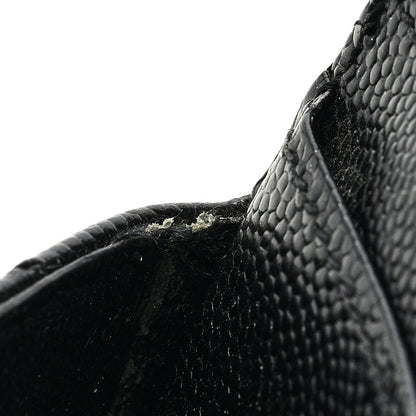 Saint Laurent Grain De Poudre Matelasse Chevron Monogram Credit Card Case Black 8 of 8