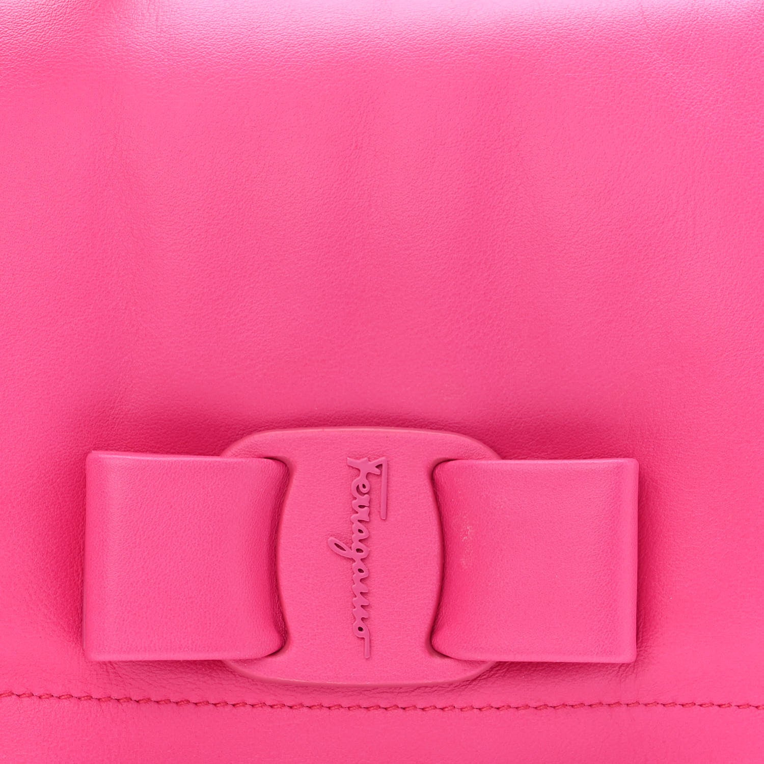 Salvatore Ferragamo Calfskin Mini Viva Bow Shoulder Bag Hot Pink 6 of 9