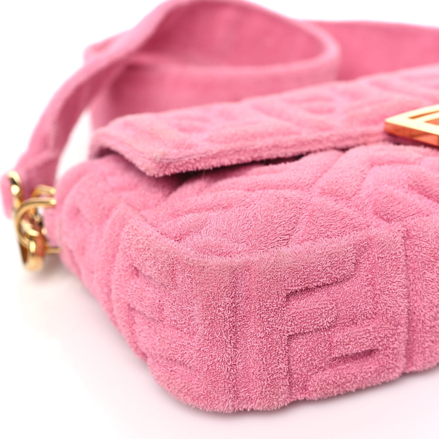Terry Cloth Vitello Century Matte FF 1974 Embossed Baguette Lollypop