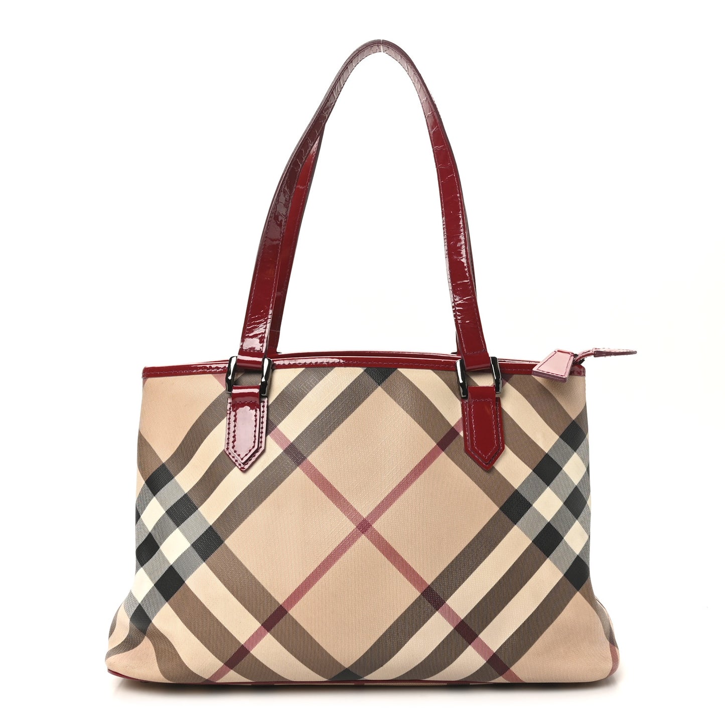 Nova Check Small Nickie Tote Raspberry