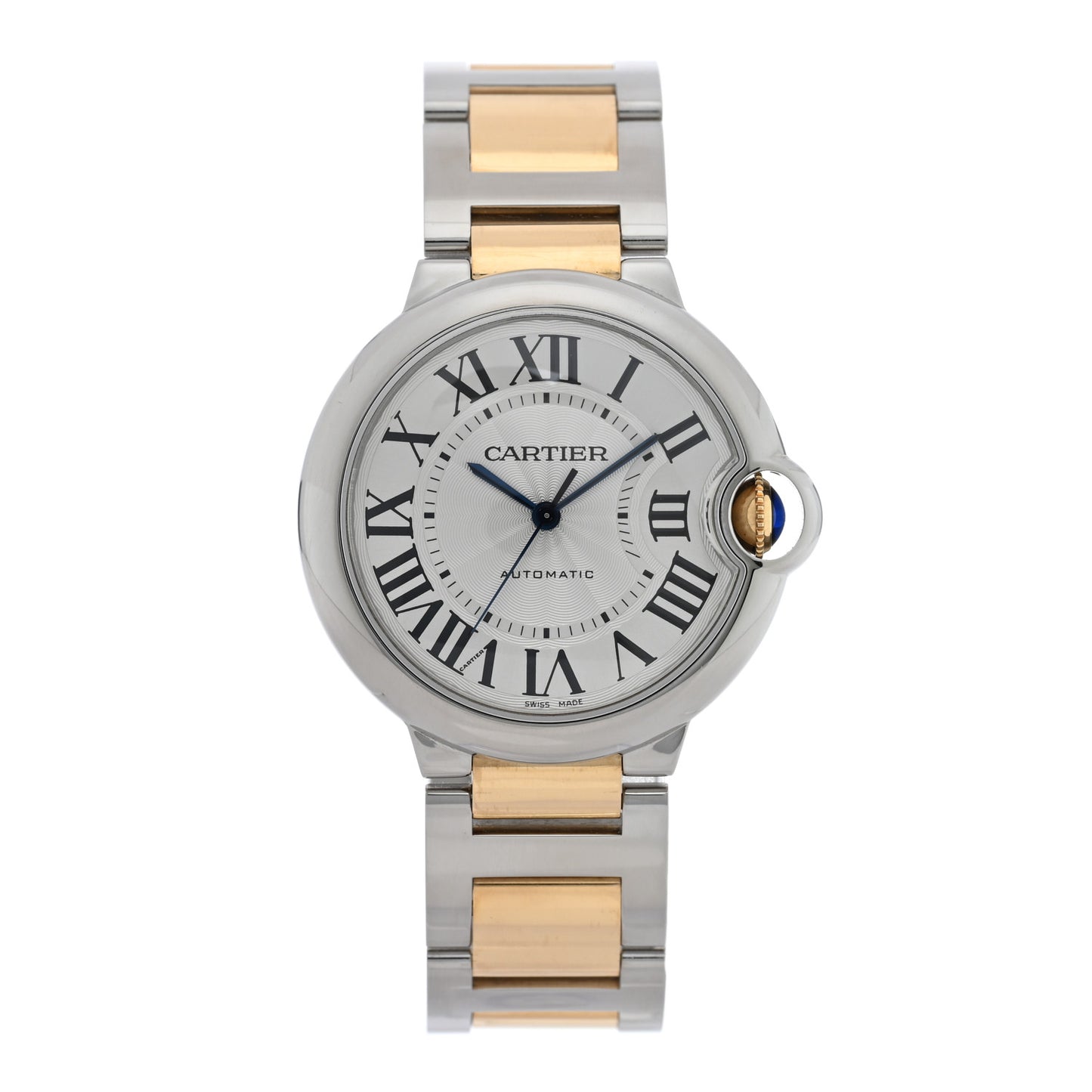 Stainless Steel 18K Yellow Gold 36mm Ballon Bleu De Cartier Automatic Watch