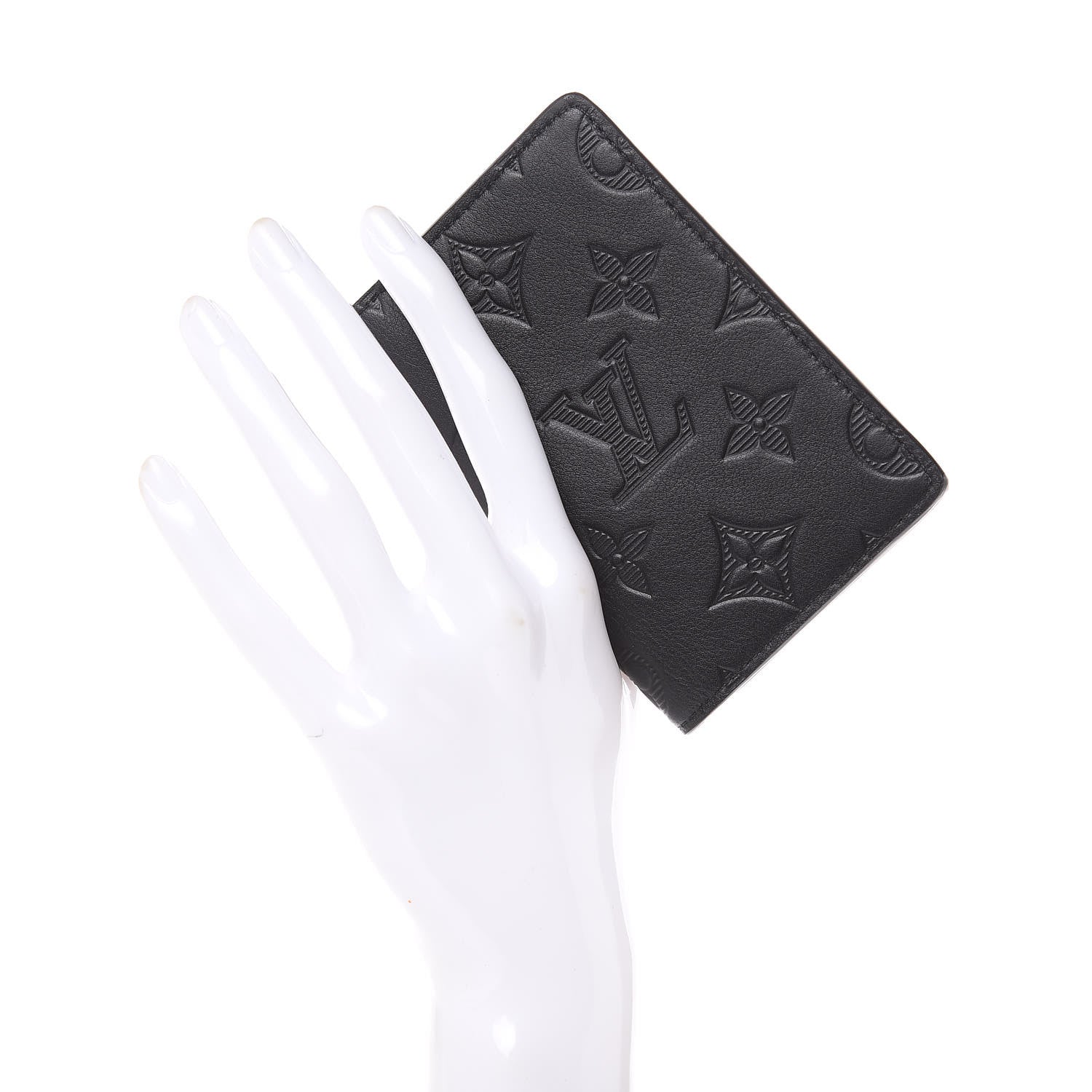 Louis Vuitton Calfskin Monogram Shadow Pocket Organizer Black 2 of 6