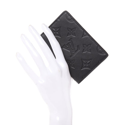Louis Vuitton Calfskin Monogram Shadow Pocket Organizer Black 2 of 6