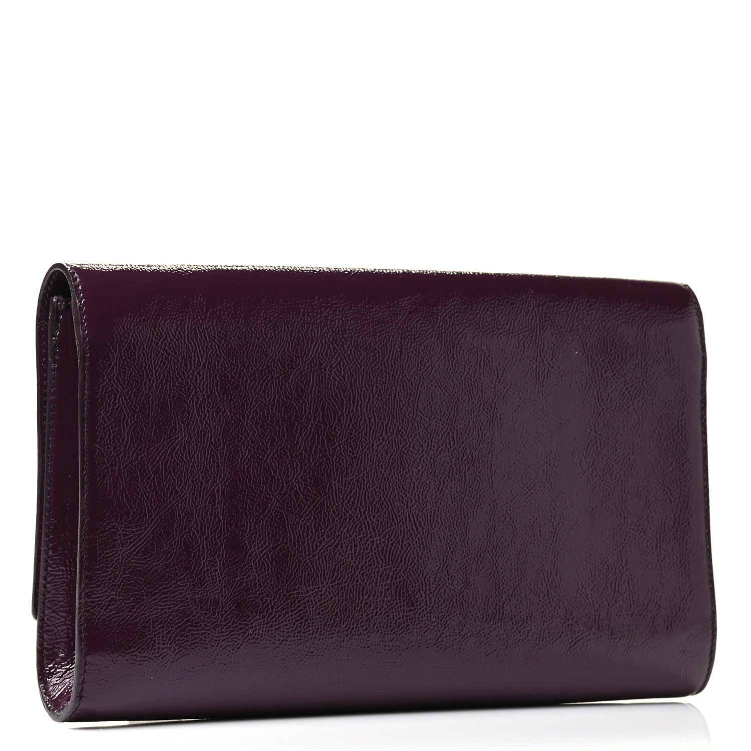 Saint Laurent Textured Patent Monogram Large Belle De Jour Clutch Purple 2 of 4