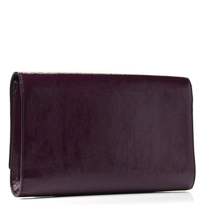 Saint Laurent Textured Patent Monogram Large Belle De Jour Clutch Purple 2 of 4