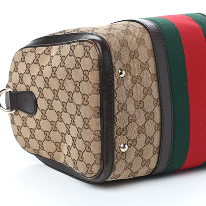 Gucci Monogram Vintage Web Medium Boston Dark Brown 8 of 9