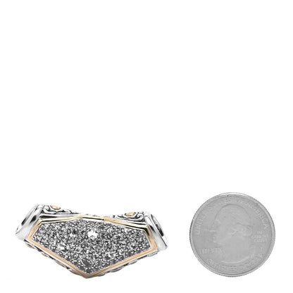 John Hardy Sterling Silver 18K Yellow Gold White Sapphire Slide Enhancer Pendant 2 of 6
