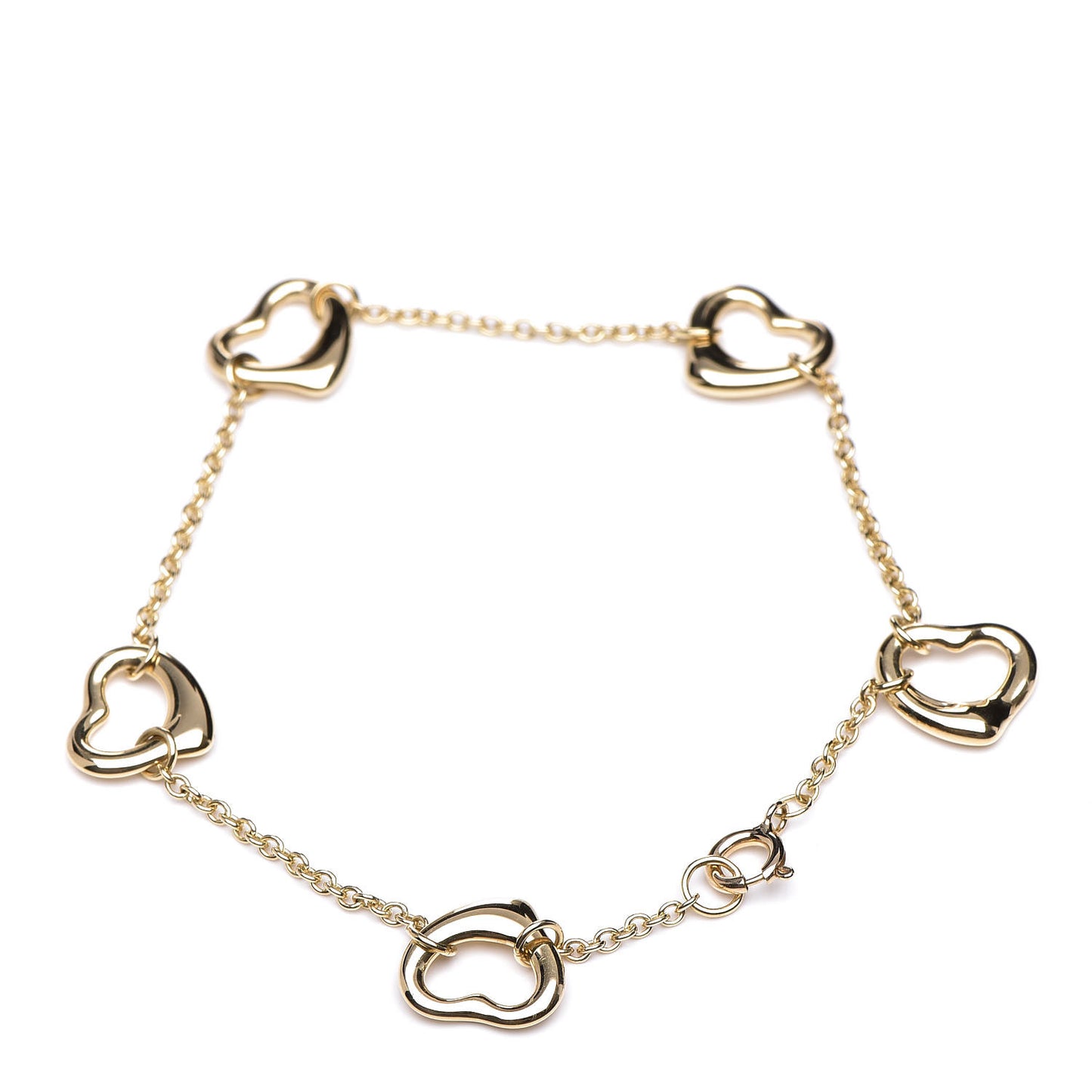 18K Yellow Gold Elsa Peretti 5 Open Heart Bracelet
