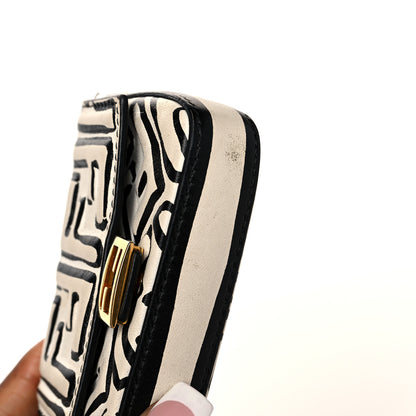 Fendi X JOSHUA VIDES Nappa Vitello King FF Embossed Nano Baguette Charm White Black 9 of 10