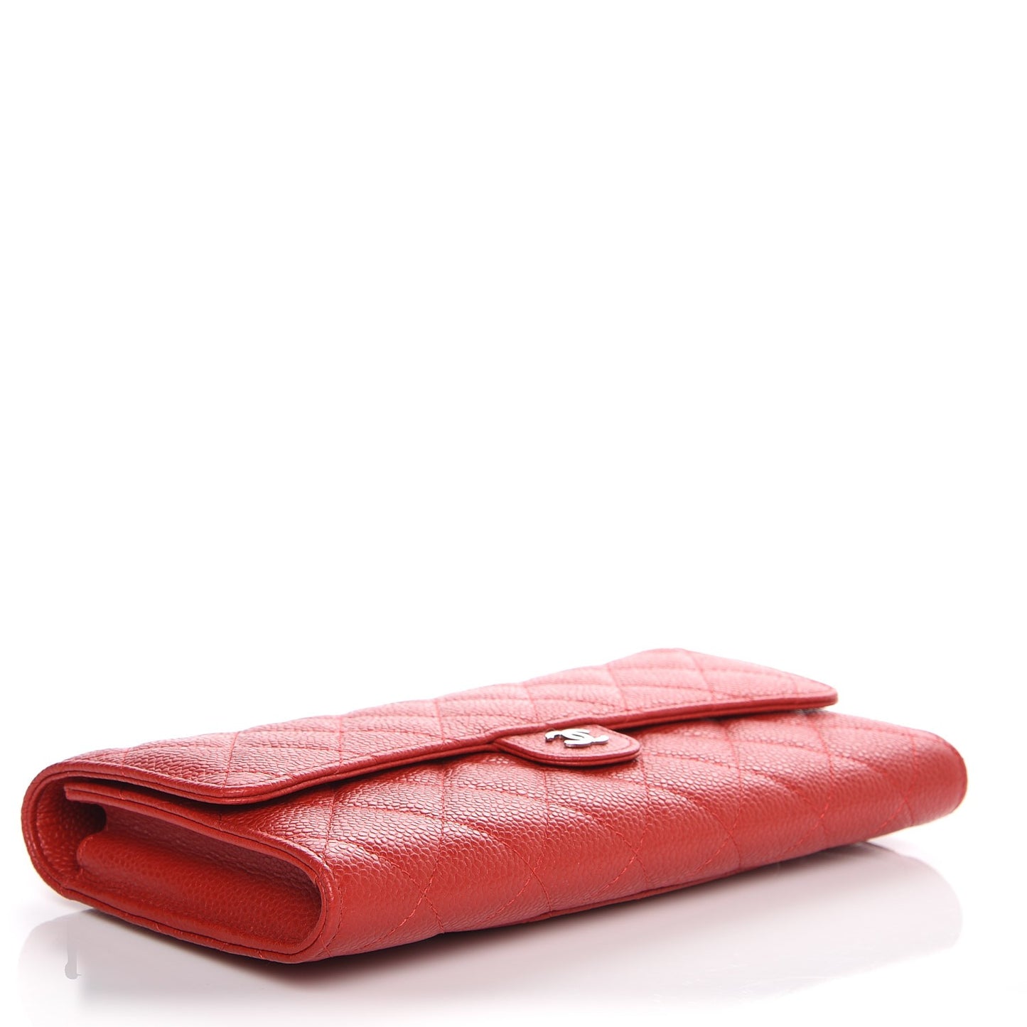 Caviar Quilted Travel Wallet Red