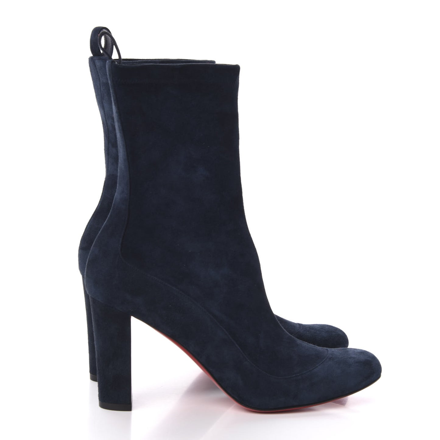 Veau Velours Stretch Gena 85 Bootie 38.5 Navy