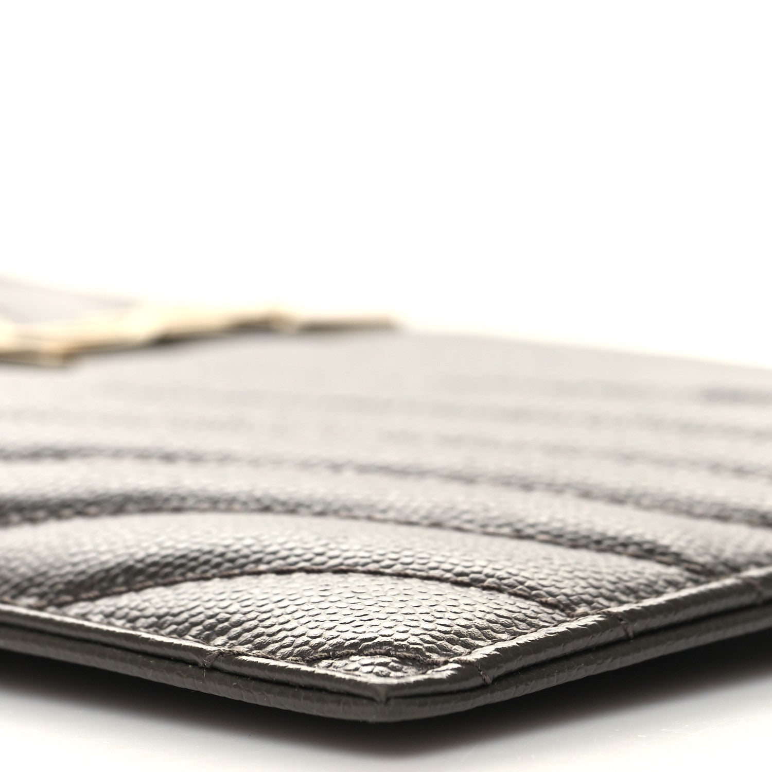 Saint Laurent Grain De Poudre Chevron Monogram Large Bill Pouch Fog 10 of 11
