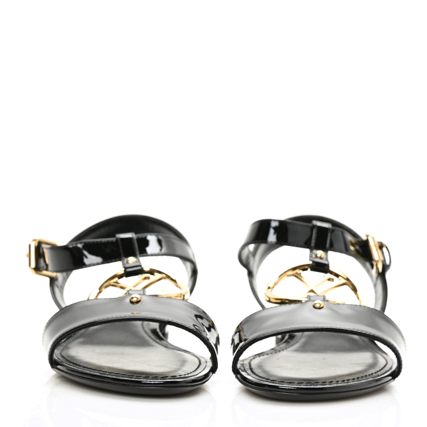 Louis Vuitton Patent Carioca Flat Sandals 36.5 Black 2 of 7