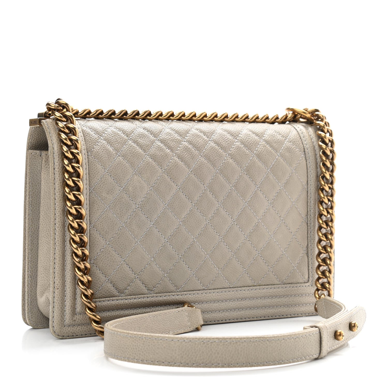 Chanel Caviar Quilted New Medium Boy Flap Grey 2 of 11