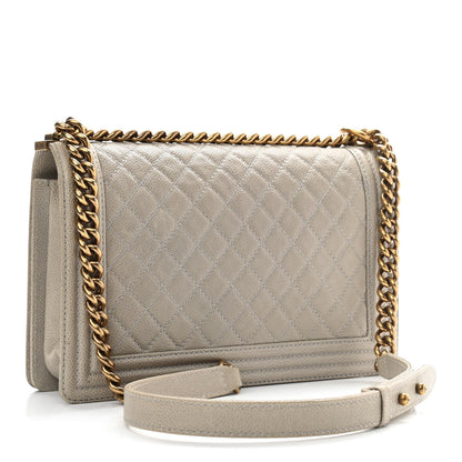 Chanel Caviar Quilted New Medium Boy Flap Grey 2 of 11