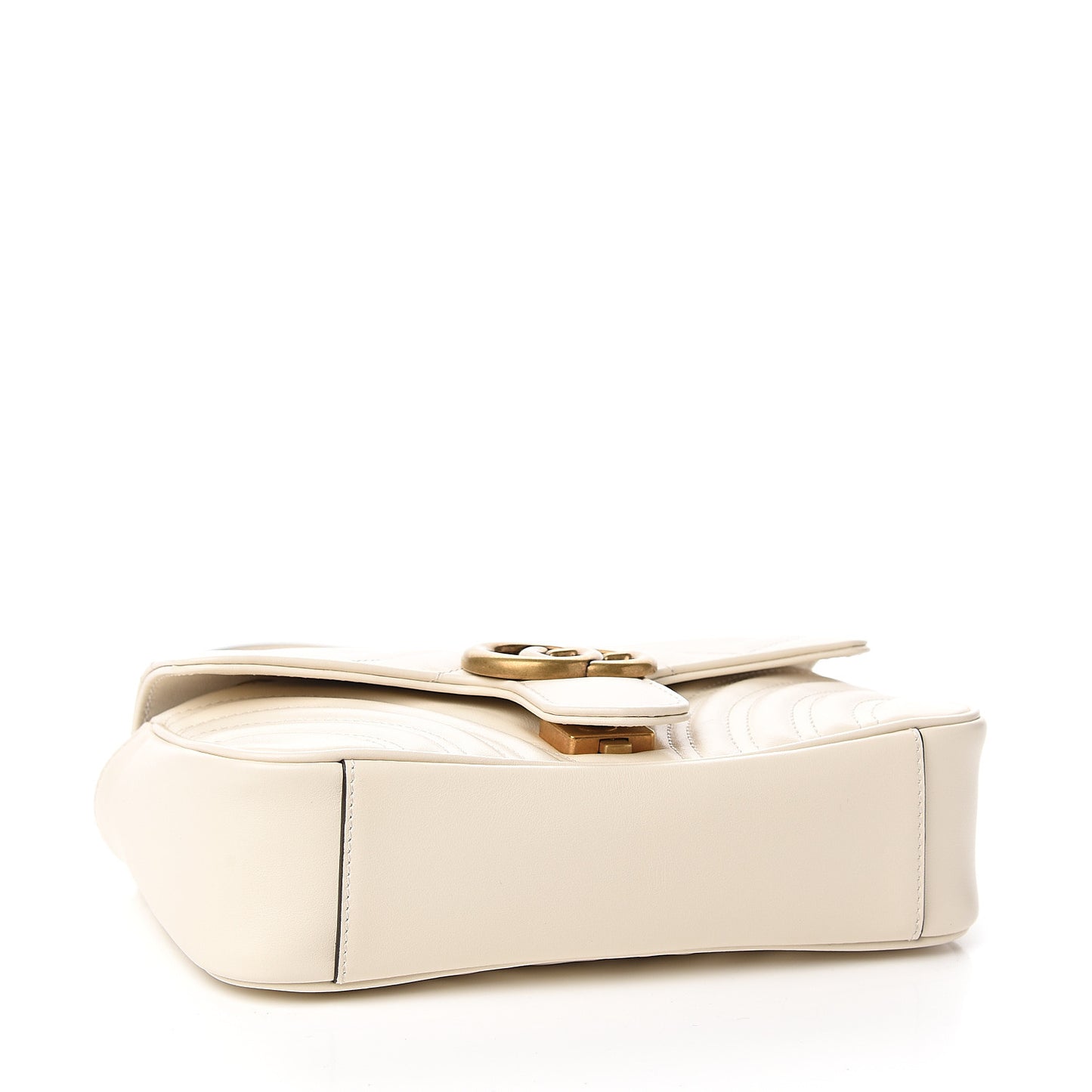 Calfskin Matelasse Mini GG Marmont Shoulder Bag White