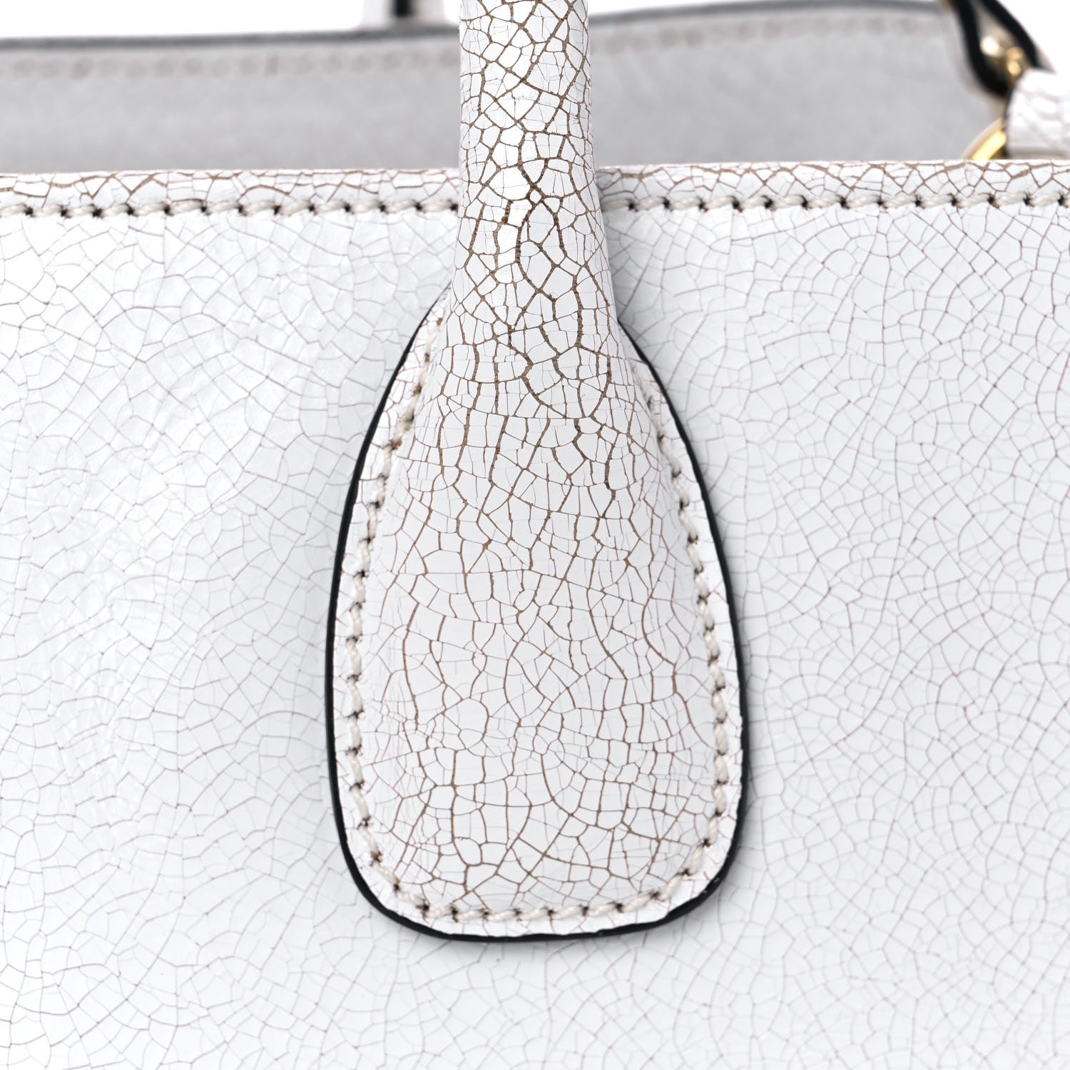 Miu Miu Calfskin Craquele Shopping Bag White 14 of 16