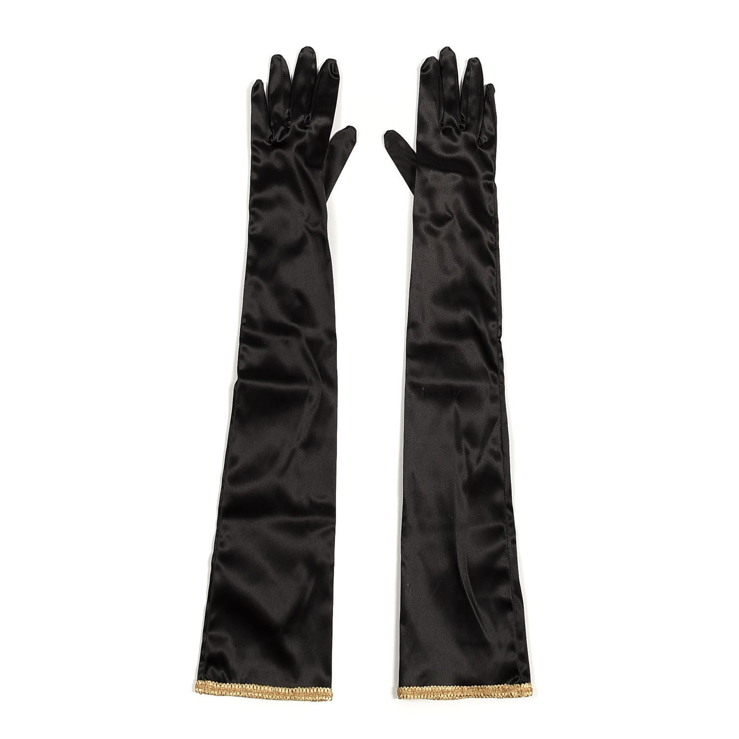 Gucci Satin Stretch Anika Gloves M Black 1 of 4