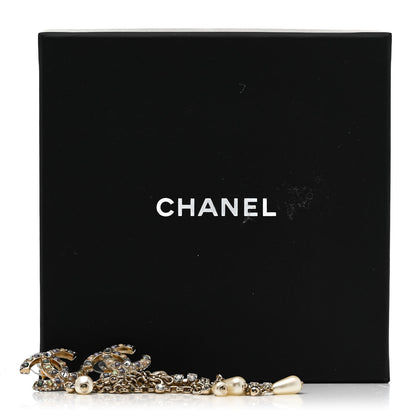 Chanel Crystal Pearl CC Chain Drop Earrings Multicolor 5 of 5